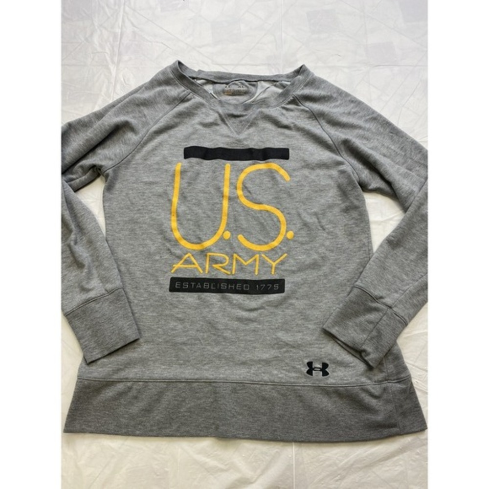 Under Armour US Army Gray Sweatshirt‎ Woman's XL Semi Fitted
